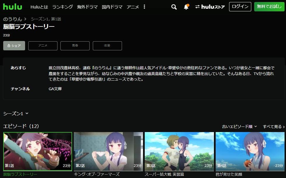のうりん hulu