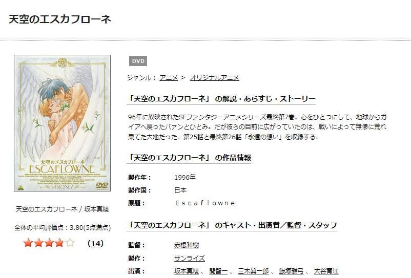 アニメ 天空のエスカフローネの動画を無料で見れる配信サイトまとめ