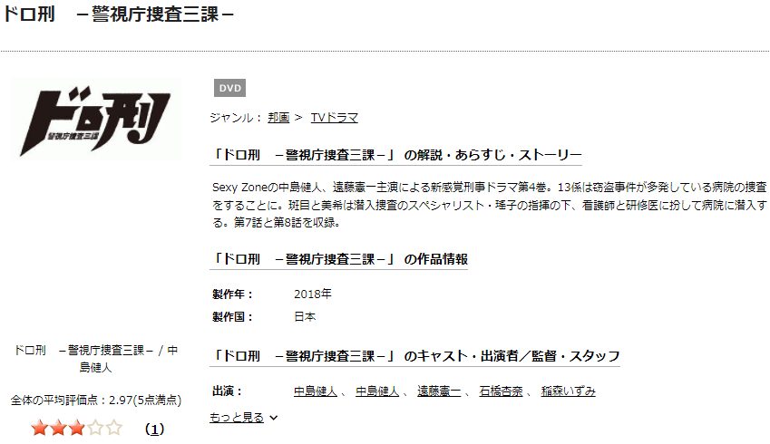 ドロ刑 -警視庁捜査三課-TSUTAYA DISCAS