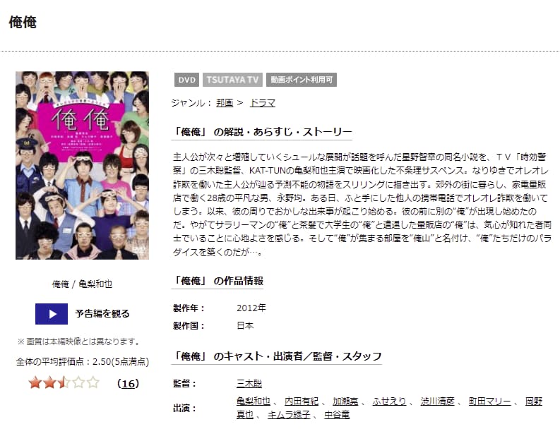 俺俺TSUTAYA DISCAS