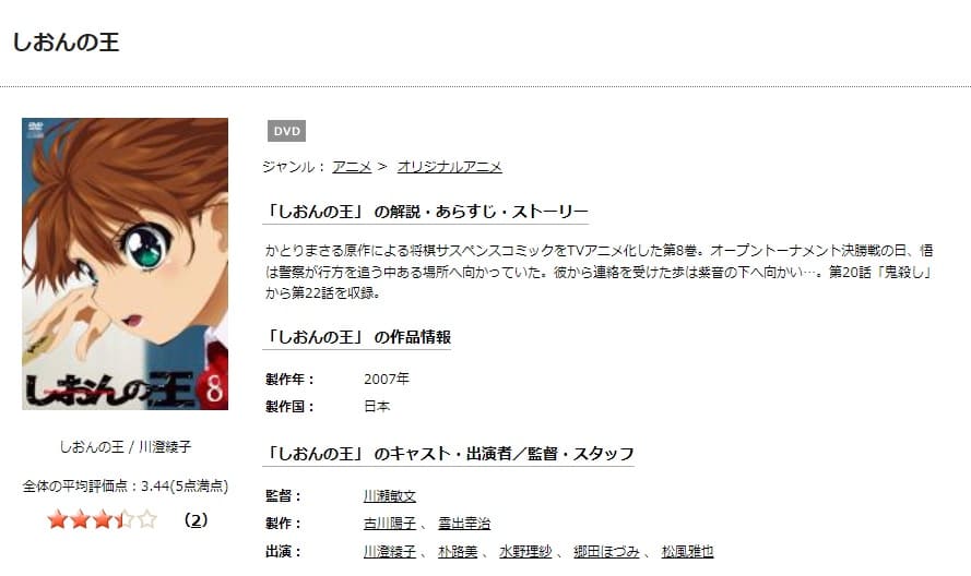 アニメ しおんの王の動画を無料で見れる配信サイトまとめ