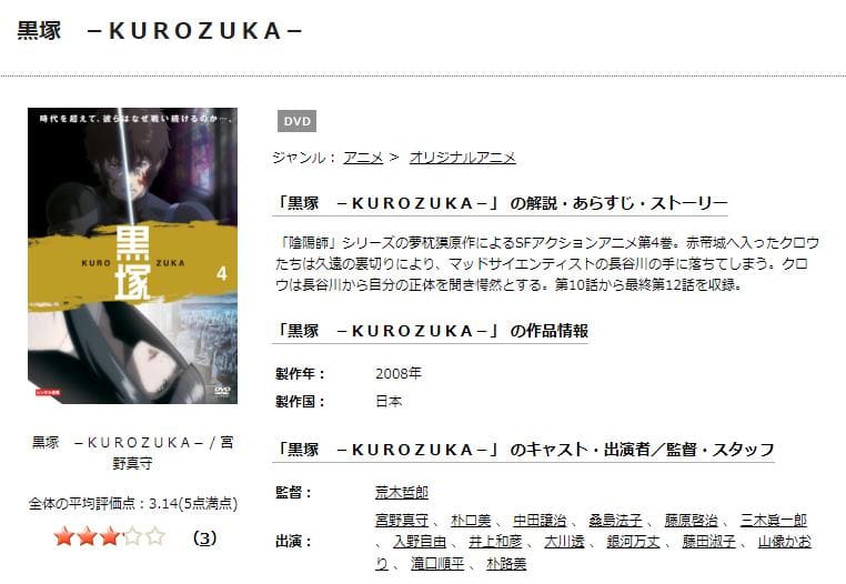 アニメ 黒塚 Kurozukaの動画を無料で見れる配信サイトまとめ