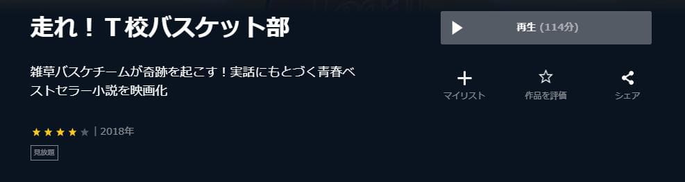走れ!T校バスケット部 U-NEXT