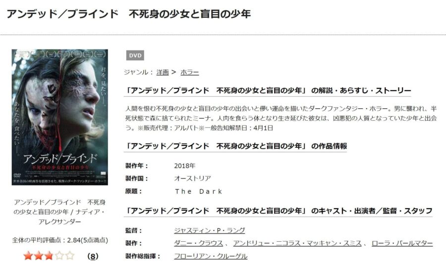 映画 アンデッド ブラインド 不死身の少女と盲目の少年の動画をフルで無料視聴できる配信サイトまとめ