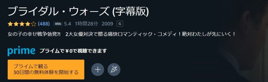 ブライダル・ウォーズAmazonプライム