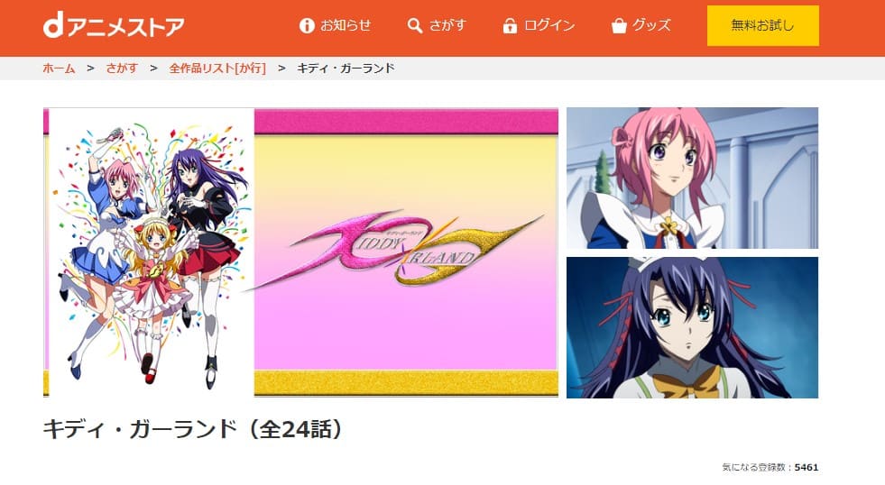 アニメ キディ ガーランドの動画を無料で見れる配信サイトまとめ