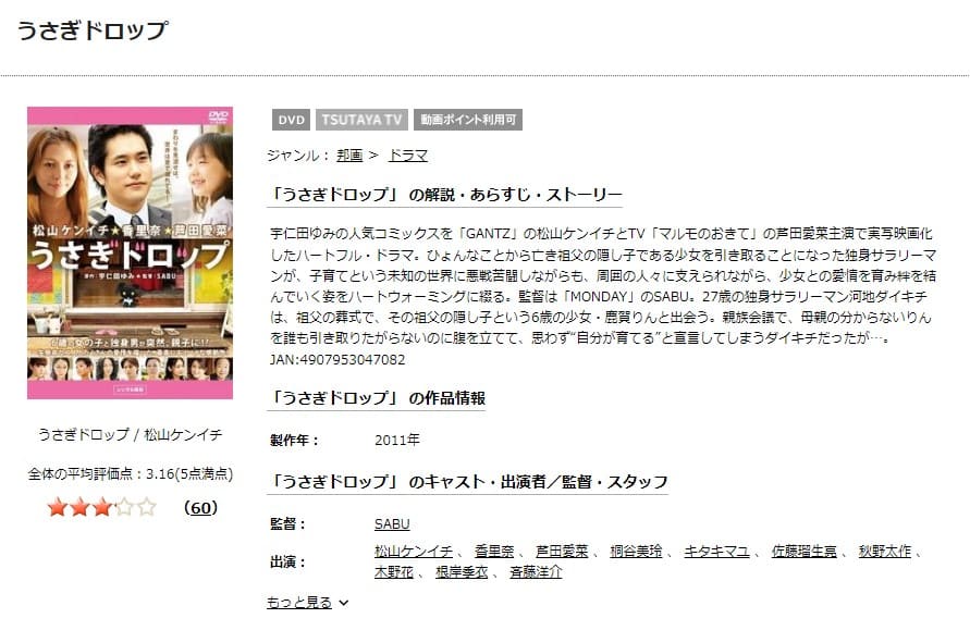 うさぎドロップ(実写版) TSUTAYA DISCAS