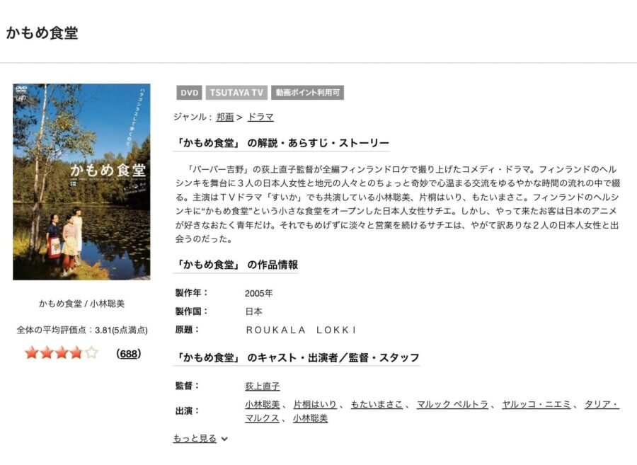 かもめ食堂 TSUTAYA DISCAS