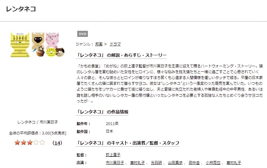 レンタネコTSUTAYA DISCAS
