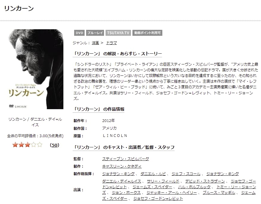 リンカーンTSUTAYA DISCAS