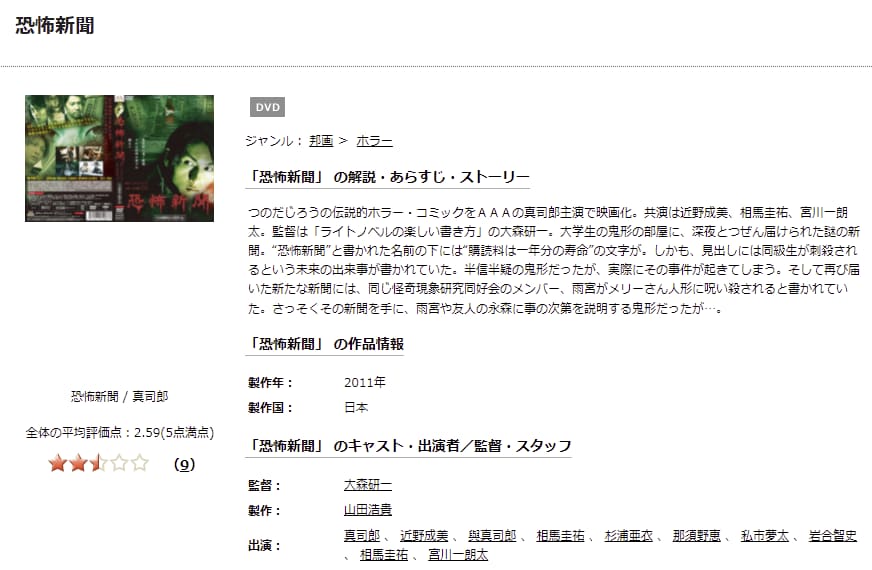 恐怖新聞TSUTAYA DISCAS