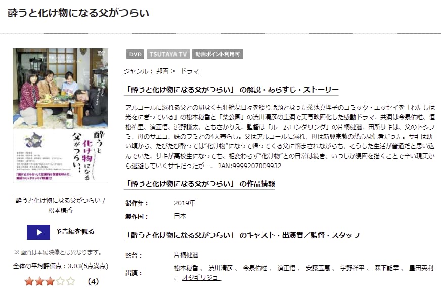 酔うと化け物になる父がつらいTSUTAYA DISCAS