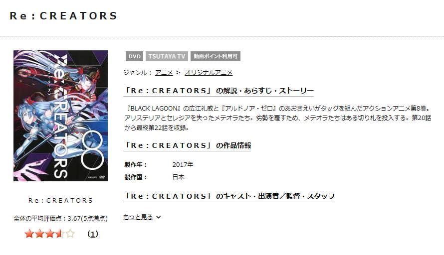 Re CREATORS TSUTAYA DISCAS