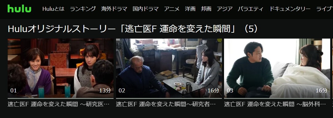 逃亡医F 運命を変えた瞬間 Hulu