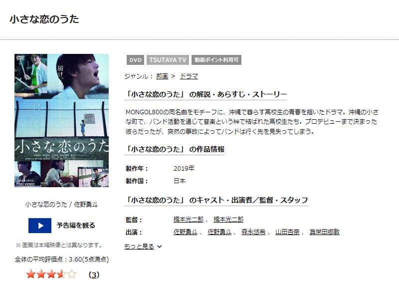 小さな恋のうた TSUTAYA DISCAS