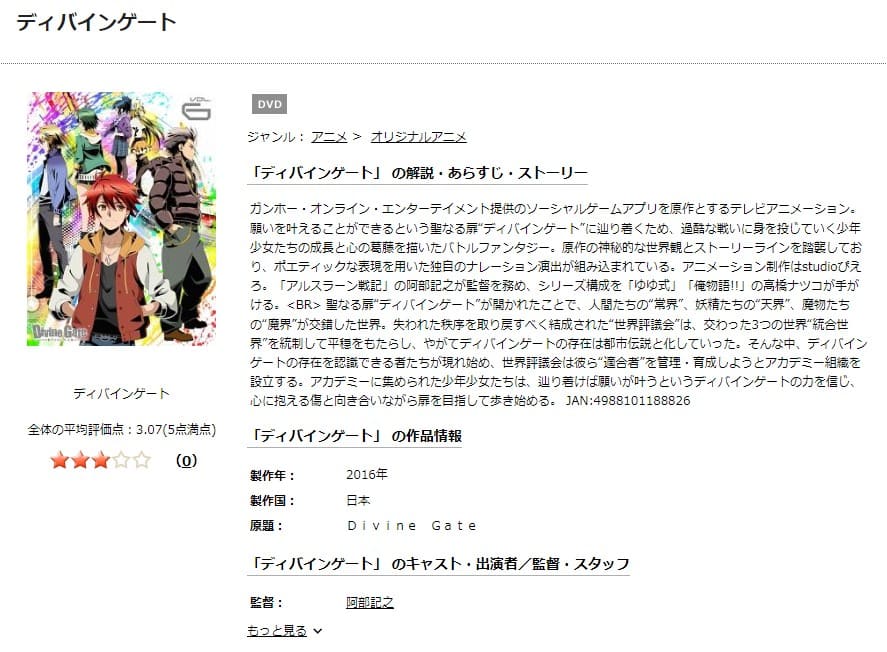 ディバインゲート TSUTAYA DISCAS