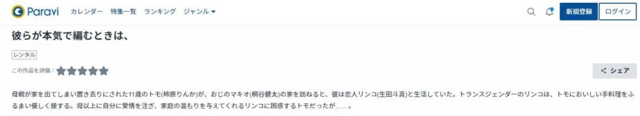 彼らが本気で編むときは、 Paravi