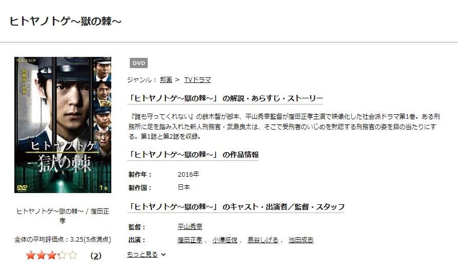 ヒトヤノトゲ ~獄の棘~ TSUTAYA DISCAS