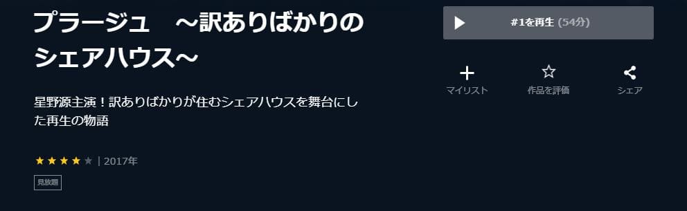 プラージュ ~訳ありばかりのシェアハウス~ U-NEXT