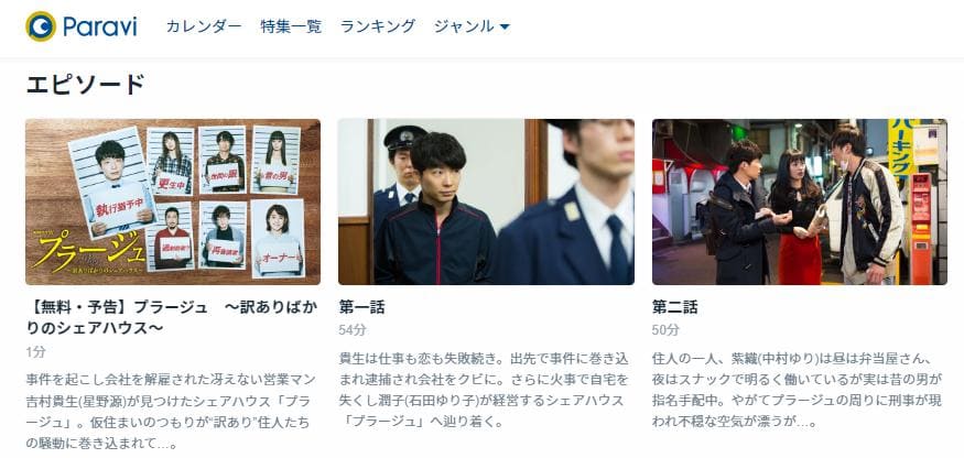 プラージュ ~訳ありばかりのシェアハウス~ Paravi