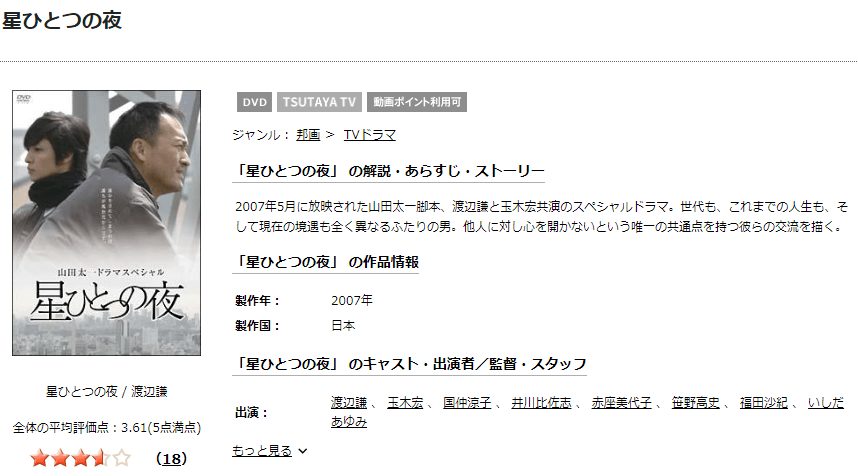 星ひとつの夜DVD 無料