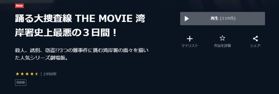 映画踊る大捜査線1DISCAS