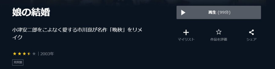 娘の結婚2003U-NEXT