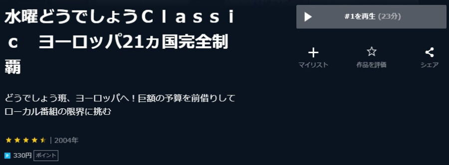 水曜どうでしょうヨーロッパ21UNEXT