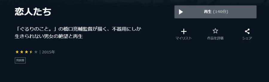 恋人たちU-NEXT