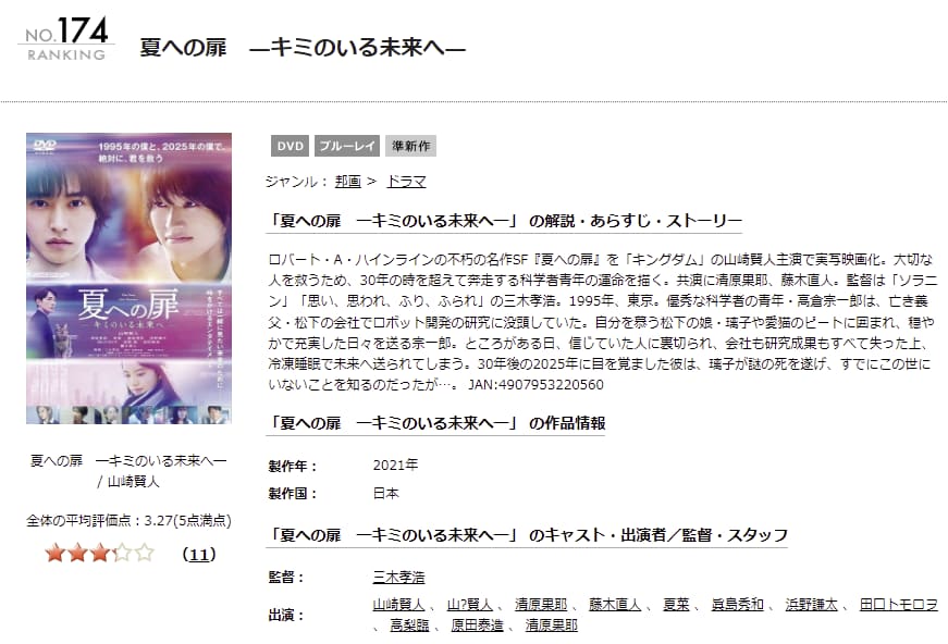 夏への扉-キミのいる未来へ-TSUTAYA DISCAS