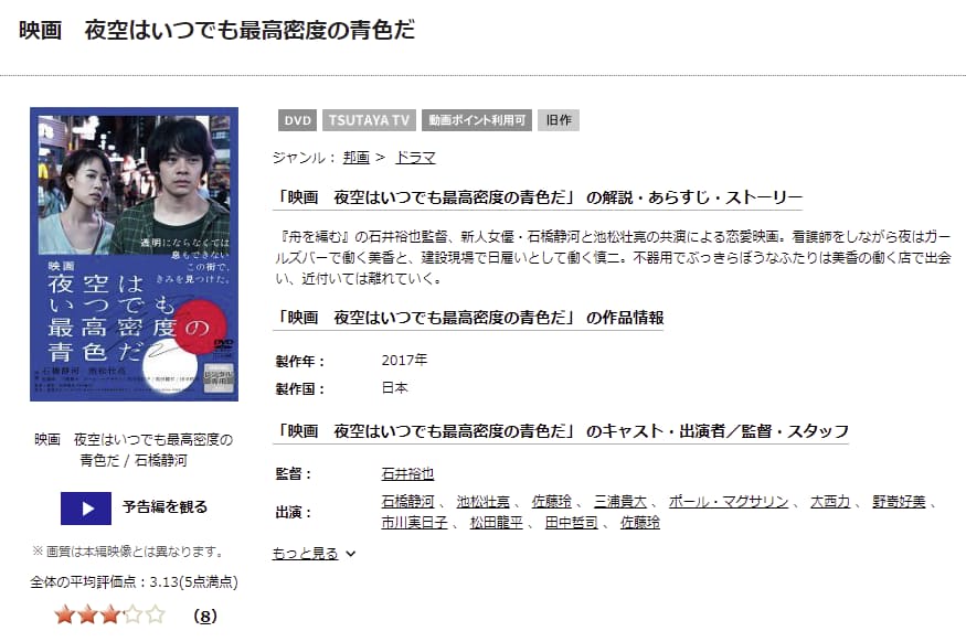 夜空はいつでも最高密度の青色だTSUTAYA DISCAS
