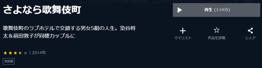 さよなら歌舞伎町U-NEXT