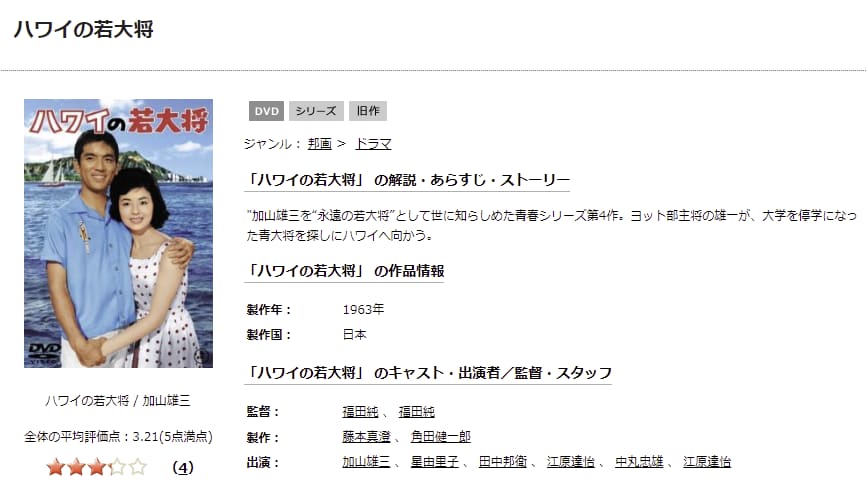 ハワイの若大将TSUTAYA DISCAS