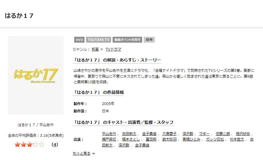 ドラマ はるか17の動画を無料で見れる配信サイトまとめ