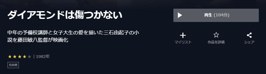 ダイアモンドは傷つかないU-NEXT