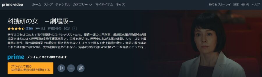 科捜研の女 劇場版Amazon