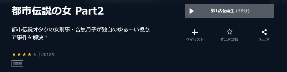 都市伝説の女 Part2 U-NEXT
