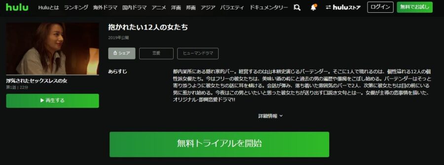 ドラマ『抱かれたい12人の女たち』ドラマ 無料