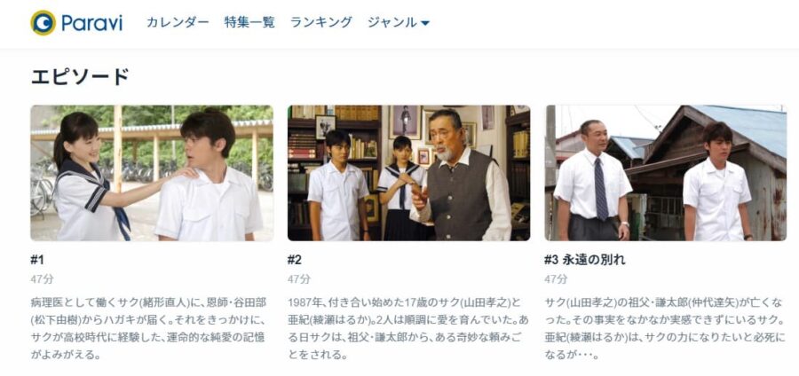 世界の中心で、愛をさけぶ Paravi