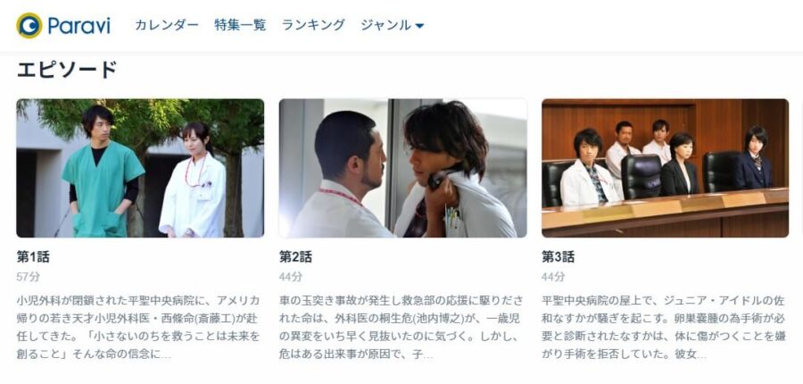 最上の命医Paravi