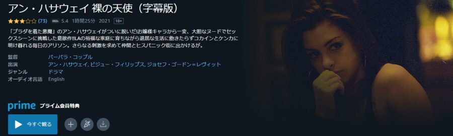 アン・ハサウェイ/裸の天使Amazonプライム