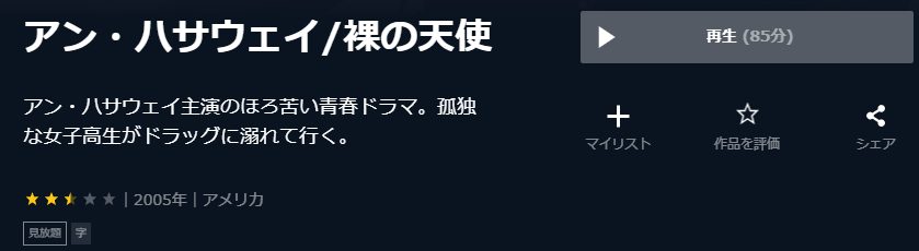 アン・ハサウェイ/裸の天使U-NEXT