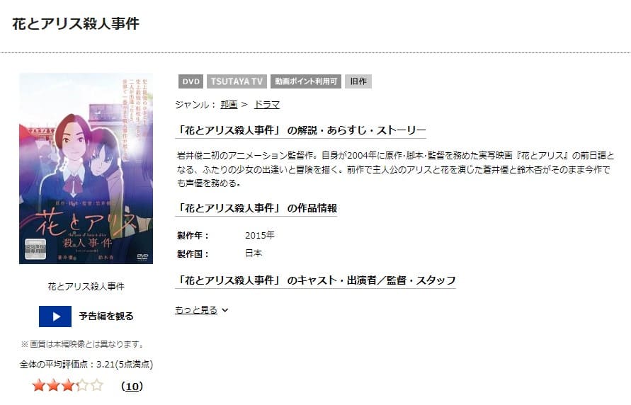 花とアリス殺人事件TSUTAYA DISCAS