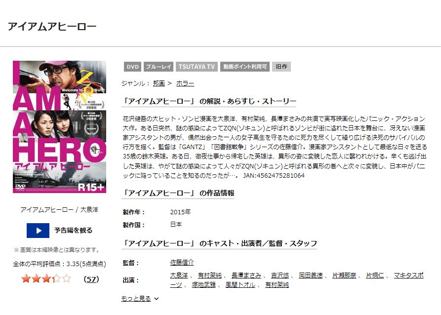 映画 アイアムアヒーローの動画をフルで無料視聴できる配信サイトまとめ