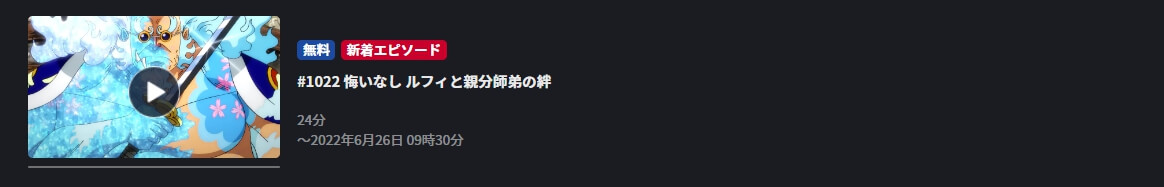 ワンピース ワノ国編 FOD