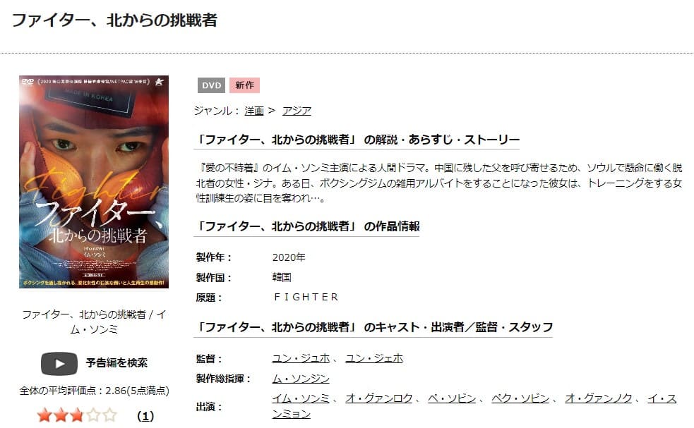 ファイター、北からの挑戦者TSUTAYA DISCAS