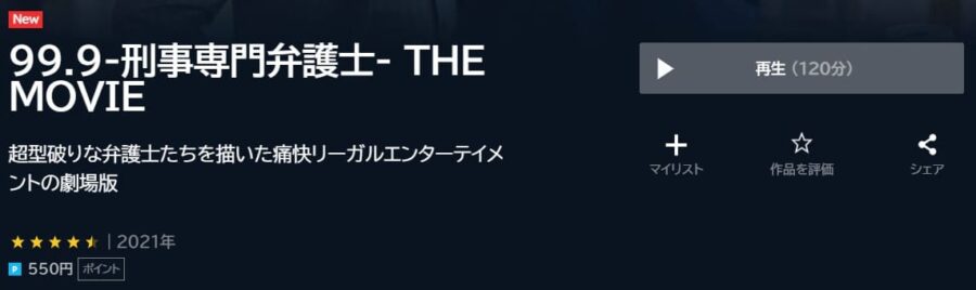 99.9THEMOVIE U-NEXT