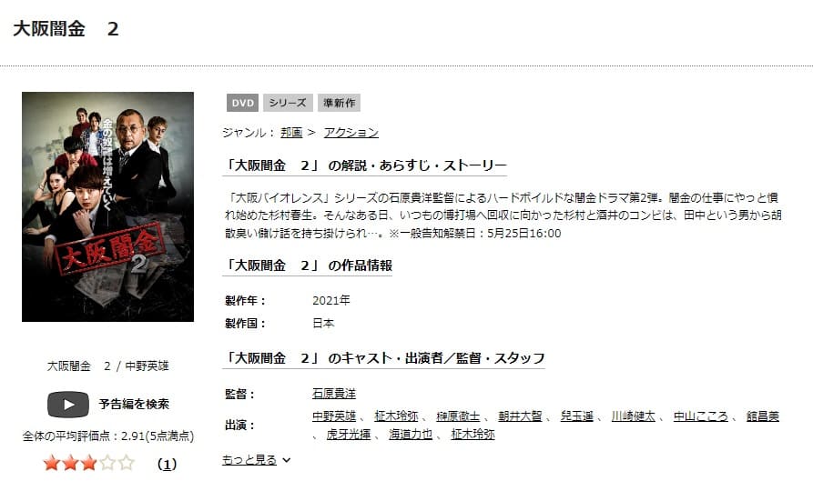 大阪闇金2TSUTAYA DISCAS