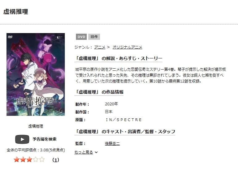 虚構推理(1期)TSUTAYA DISCAS