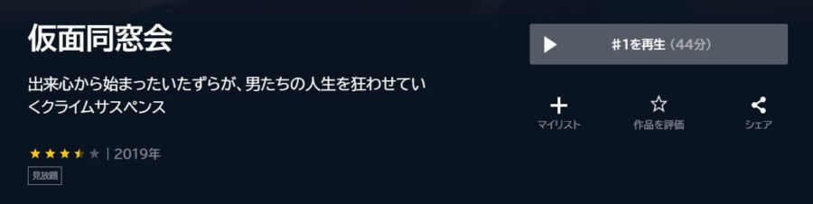 仮面同窓会ドラマ 無料